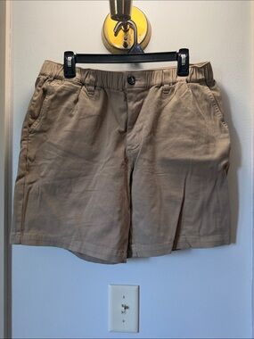 Cove Khaki Flat-Front Cotton Shorts